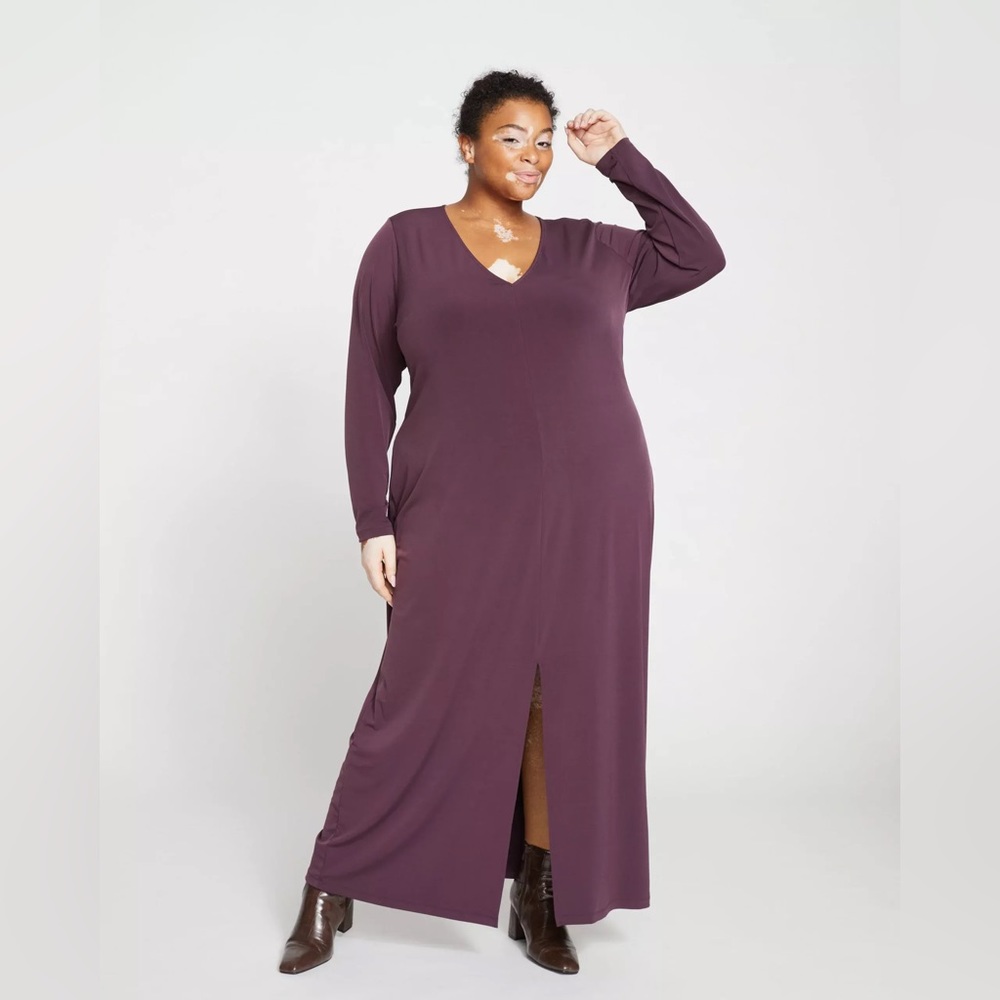 Clean Column Maxi Dress - Faded Plum - S (14-16)